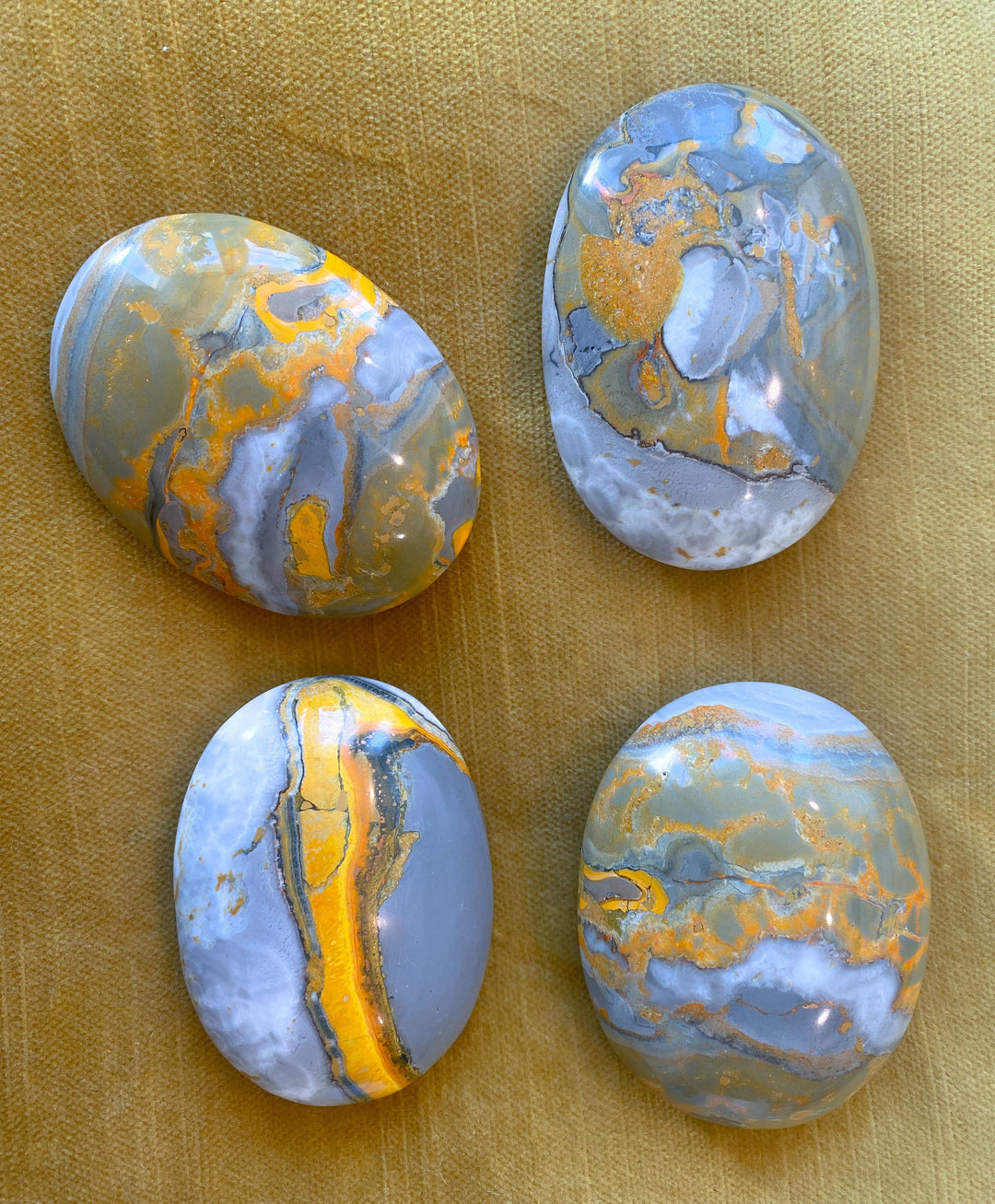 Bumble Bee Jasper Palm Stone - You Choose