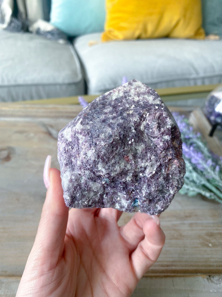 XL Purple Lepidolite Point with Mica - Get Exact Crystal Shown - 1 lb large
