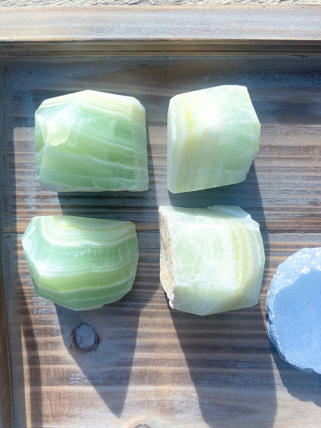 Green Calcite Top Polish Point - Increase Patience - Self Love - Heart Chakra - Green Calcite Point