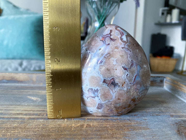 Beautiful Baby Pink Flower Agate Freeform #1