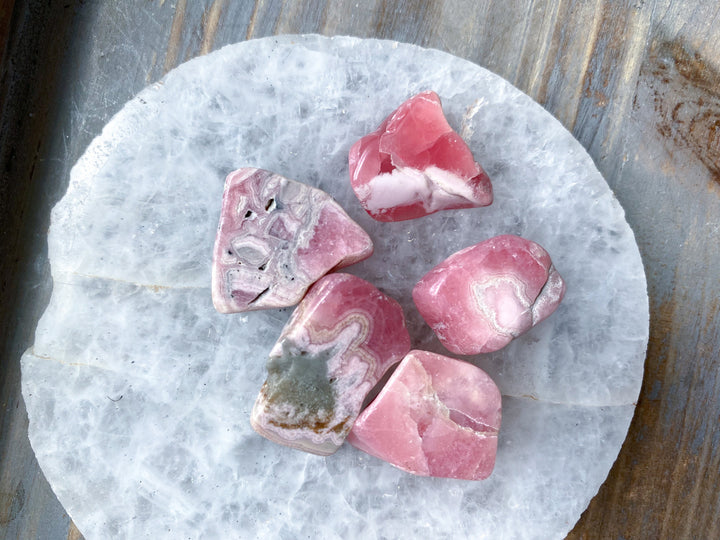 RHODOCHROSITE small tumbles - Get this Bundle of 5 stones - crystal grid - heart healer