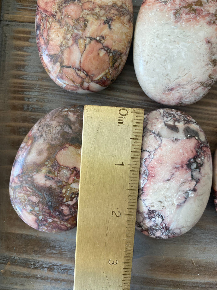 Porcelain Pink Jasper Palm Stone - You Pick