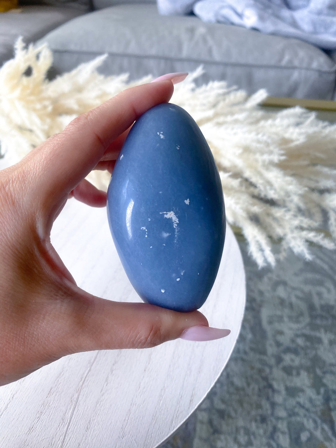 Angelite Freeform - Spiritual Awareness - Communication - Lucid Dreaming Stone - Deep Blue Angelite