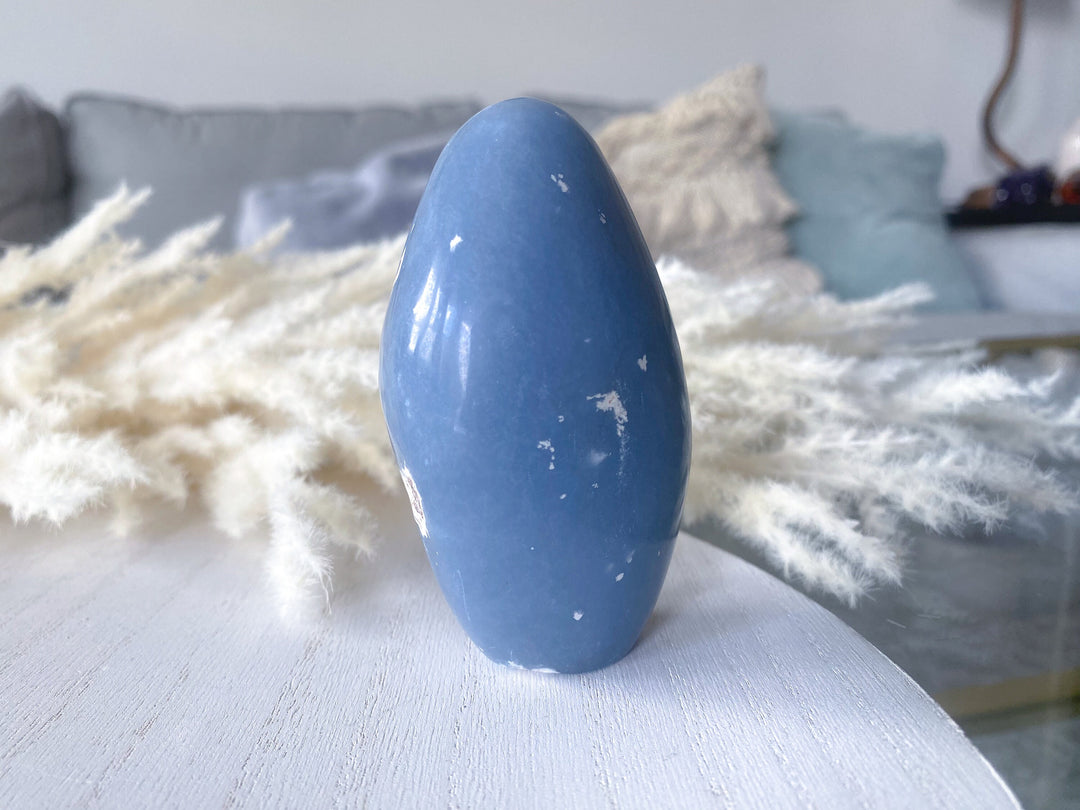 Angelite Freeform - Spiritual Awareness - Communication - Lucid Dreaming Stone - Deep Blue Angelite