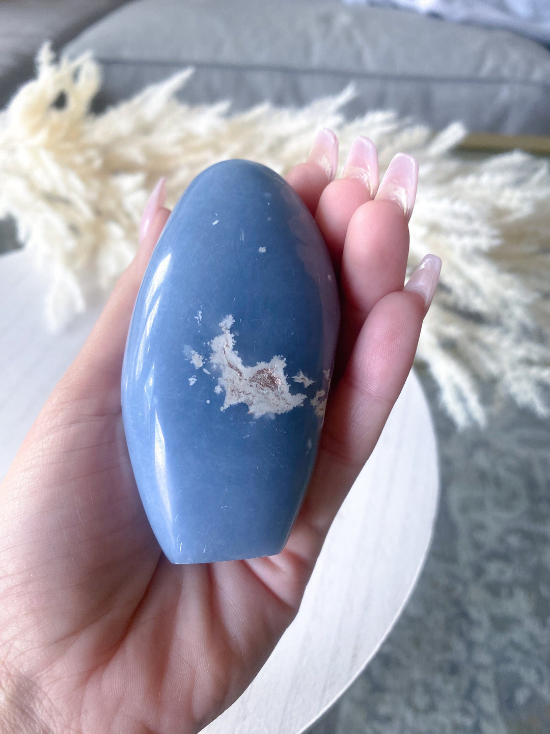 Angelite Freeform - Spiritual Awareness - Communication - Lucid Dreaming Stone - Deep Blue Angelite