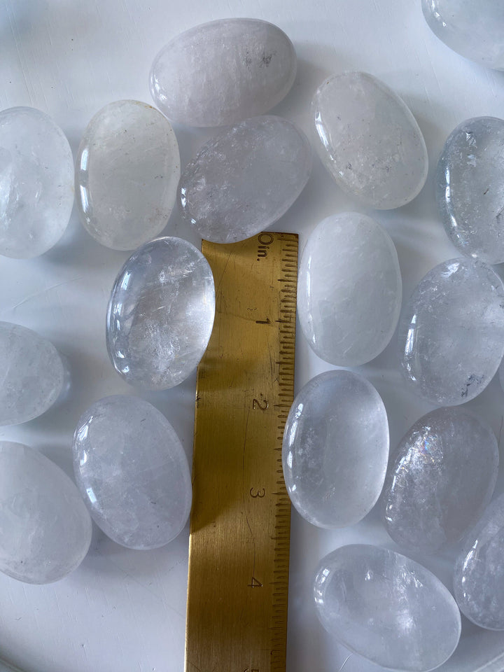 Small White Quartz Palm Stone