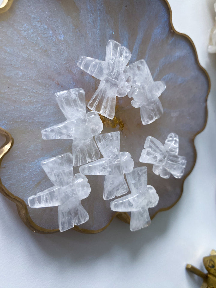 Clear Quartz Dragonfly Mini Carving: Amplify Intentions