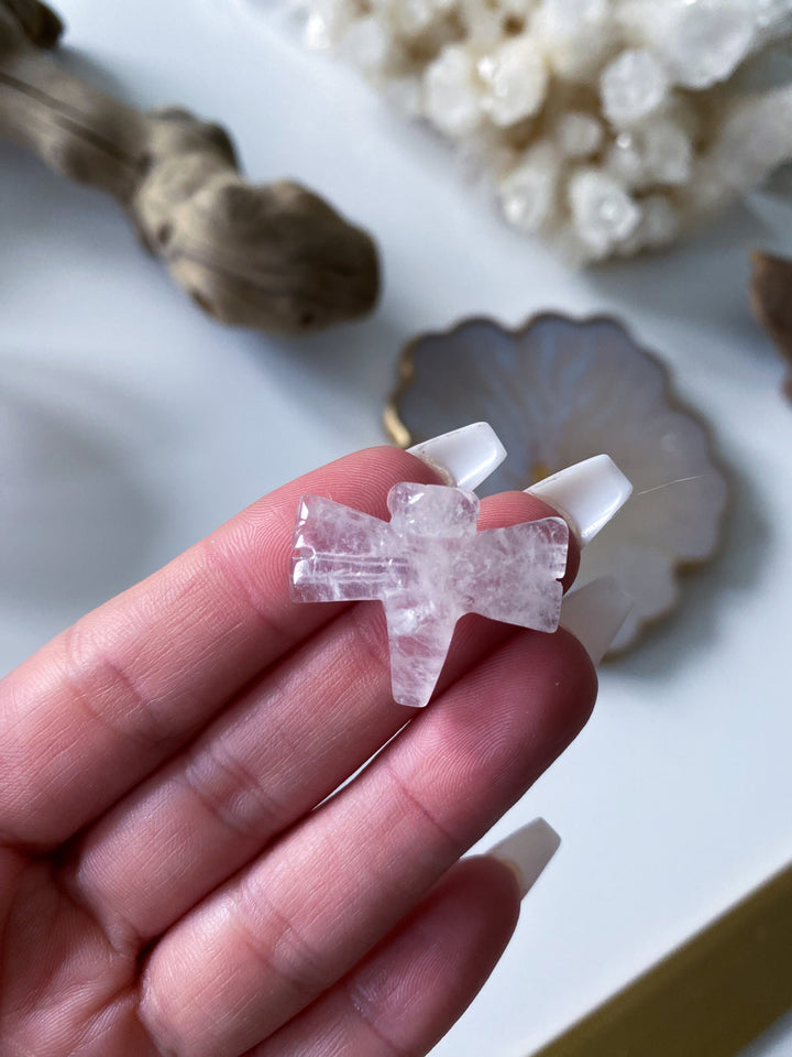 Clear Quartz Dragonfly Mini Carving: Amplify Intentions