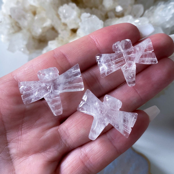 Clear Quartz Dragonfly Mini Carving: Amplify Intentions