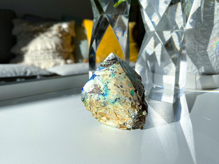 Medium Azurite Malachite Top Polish Point - Get this EXACT piece- Release Old Patterns - Openness - Psychic - Creativity