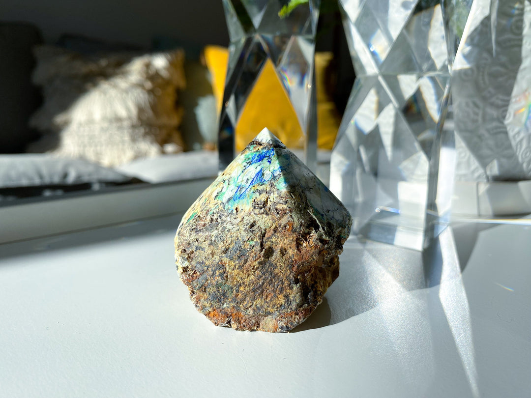 Medium Azurite Malachite Top Polish Point - Get this EXACT piece- Release Old Patterns - Openness - Psychic - Creativity
