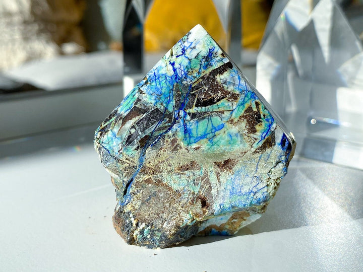 Medium Azurite Malachite Top Polish Point - Get this EXACT piece- Release Old Patterns - Openness - Psychic - Creativity