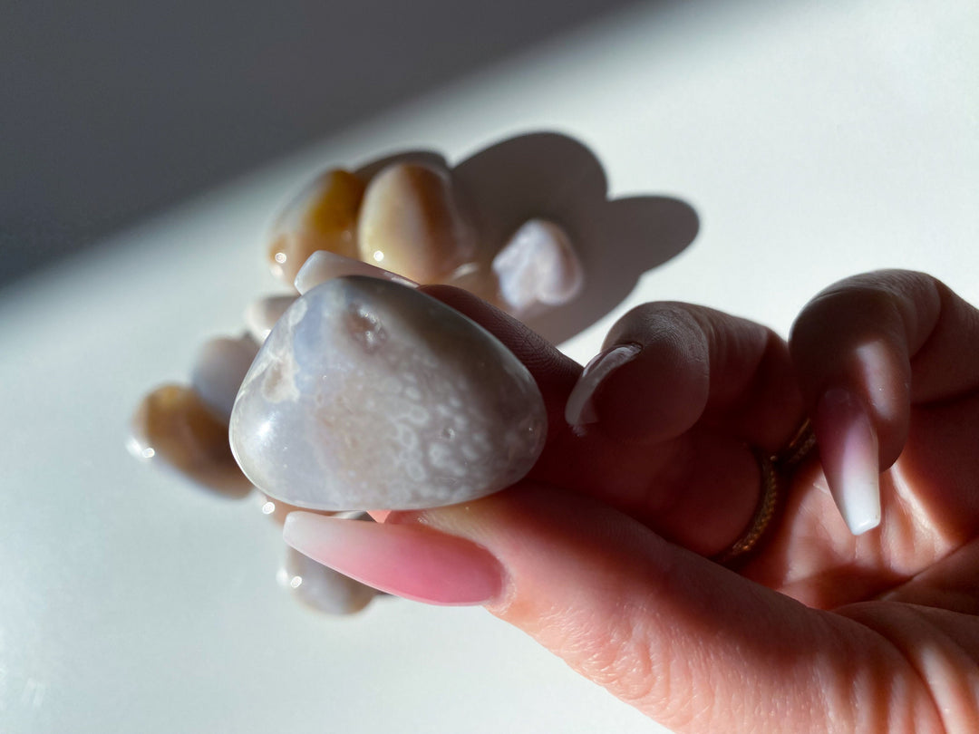 UNIQUE Pink Agate Tumble Stone - Pink Agate - Get Exact Item Listed - Cherry Blossom - Cheerful - Happy - Spiritual Growth - New Beginnings