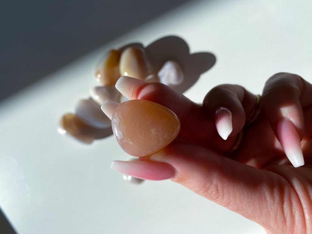 UNIQUE Pink Agate Tumble Stone - Pink Agate - Get Exact Item Listed - Cherry Blossom - Cheerful - Happy - Spiritual Growth - New Beginnings