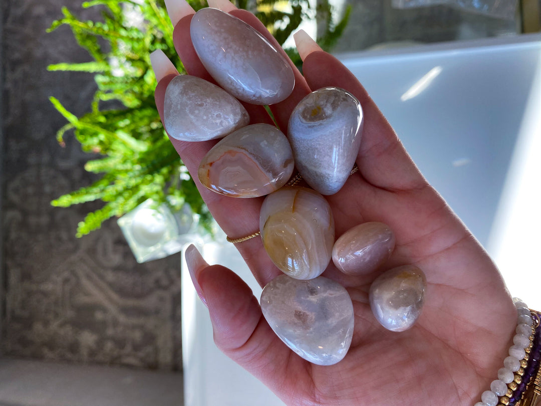 UNIQUE Pink Agate Tumble Stone - Pink Agate - Get Exact Item Listed - Cherry Blossom - Cheerful - Happy - Spiritual Growth - New Beginnings