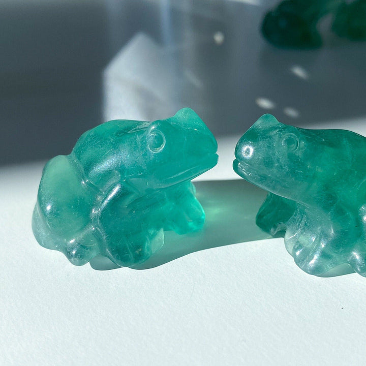 Green Fluorite Frog Carving