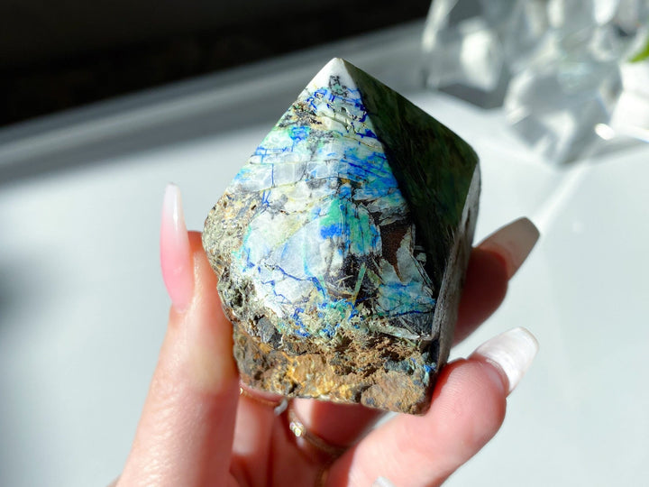 Medium Azurite Malachite Top Polish Point - Get this EXACT piece- Release Old Patterns - Openness - Psychic - Creativity