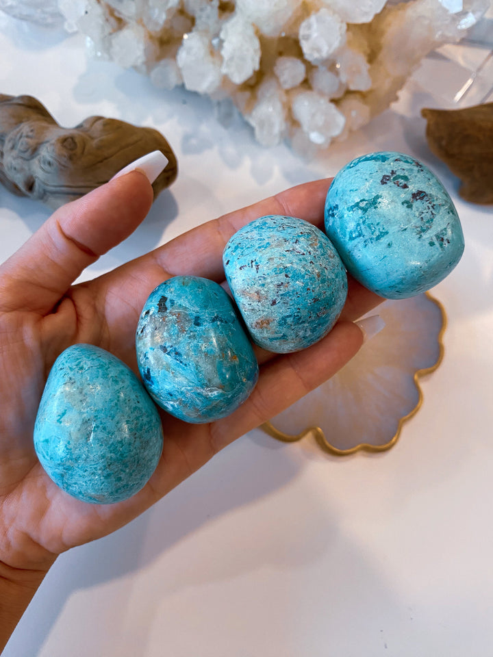 Beautiful Peruvian Turquoise Pebble Stone - Calm - Purity - Heart Chakra