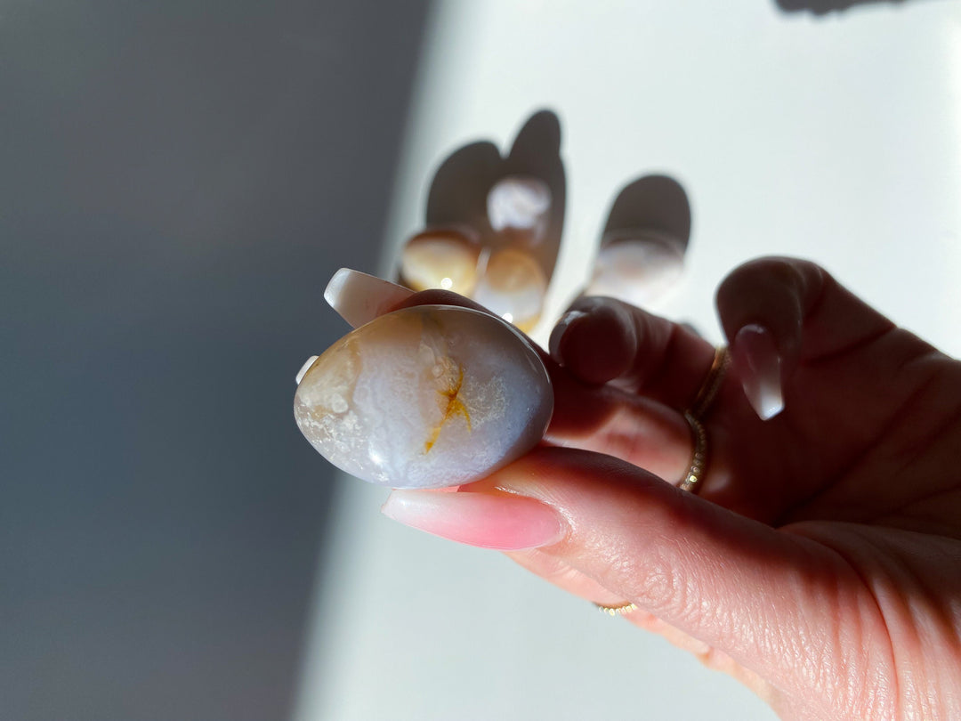UNIQUE Pink Agate Tumble Stone - Pink Agate - Get Exact Item Listed - Cherry Blossom - Cheerful - Happy - Spiritual Growth - New Beginnings