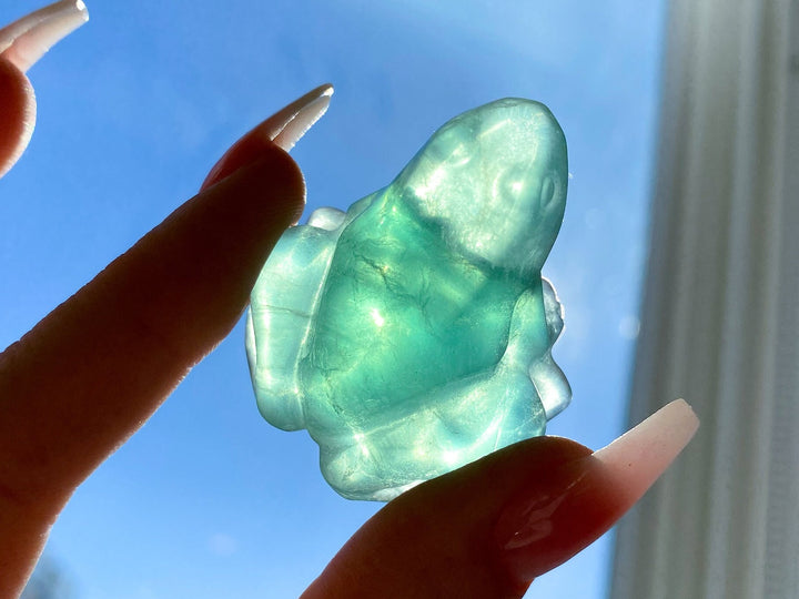 Green Fluorite Frog Carving