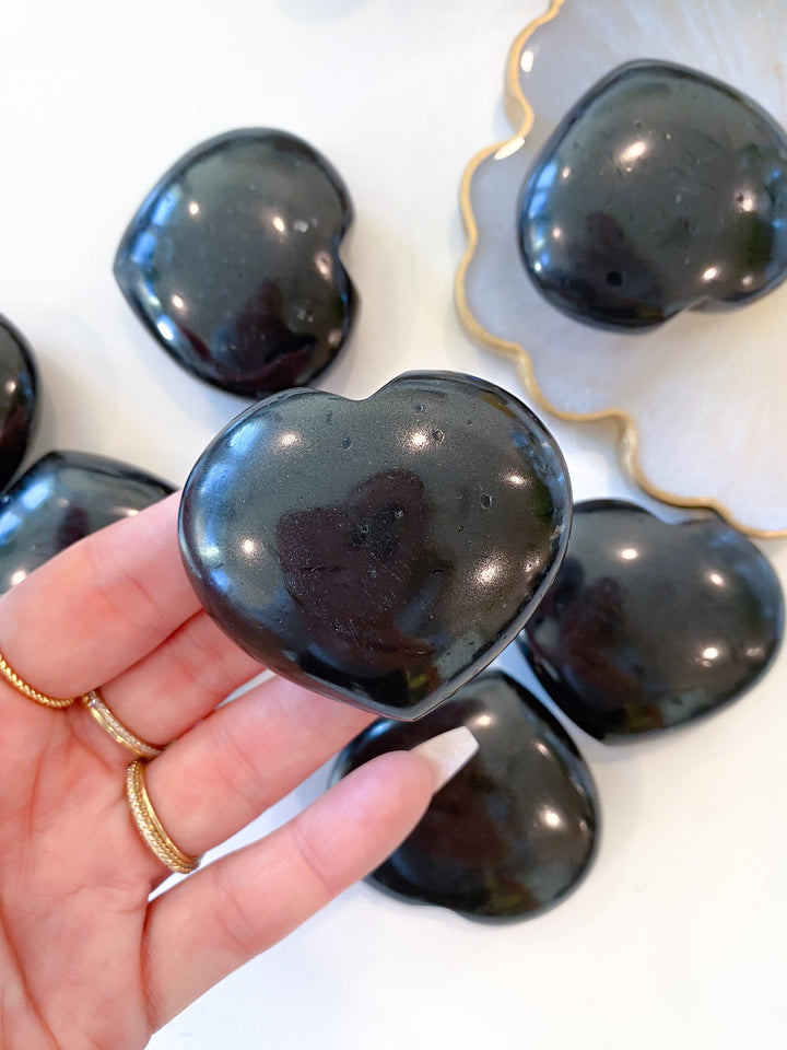 POTENT Black Tourmaline Point or Palm Stone or Heart