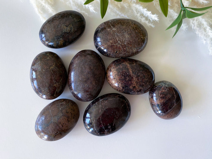 Garnet Palm Stone - Choose Size