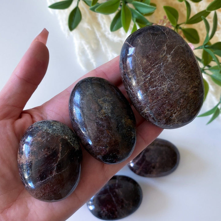 Garnet Palm Stone - Choose Size