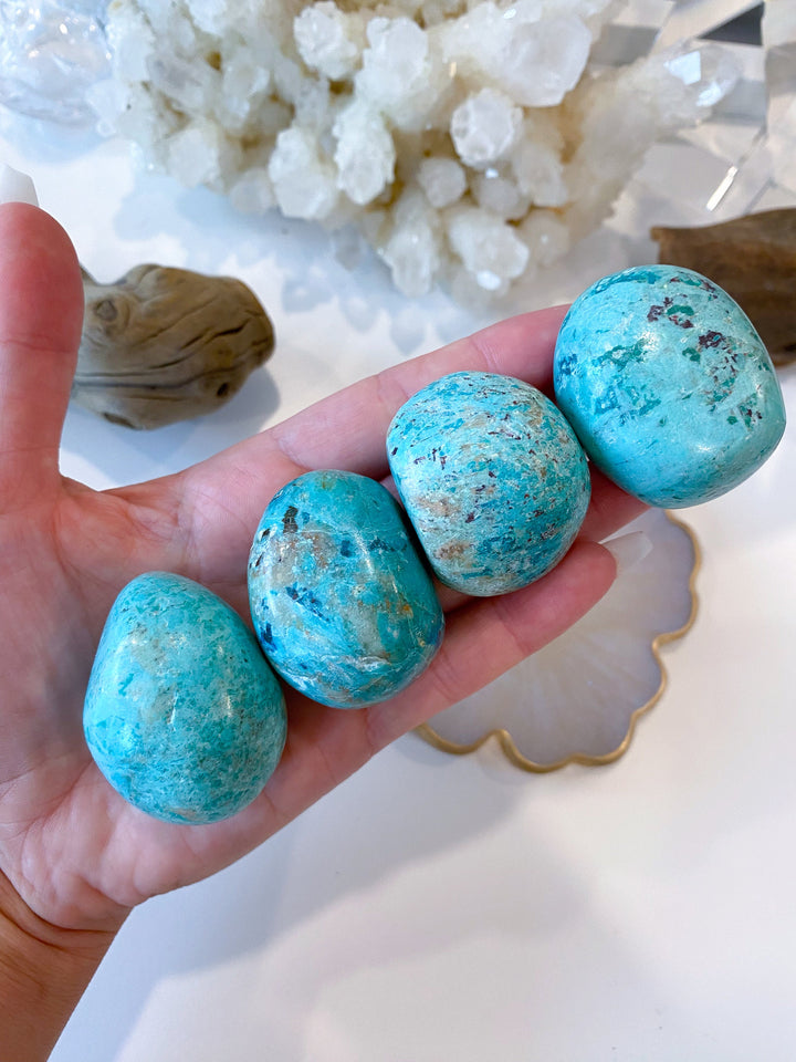 Beautiful Peruvian Turquoise Pebble Stone - Calm - Purity - Heart Chakra