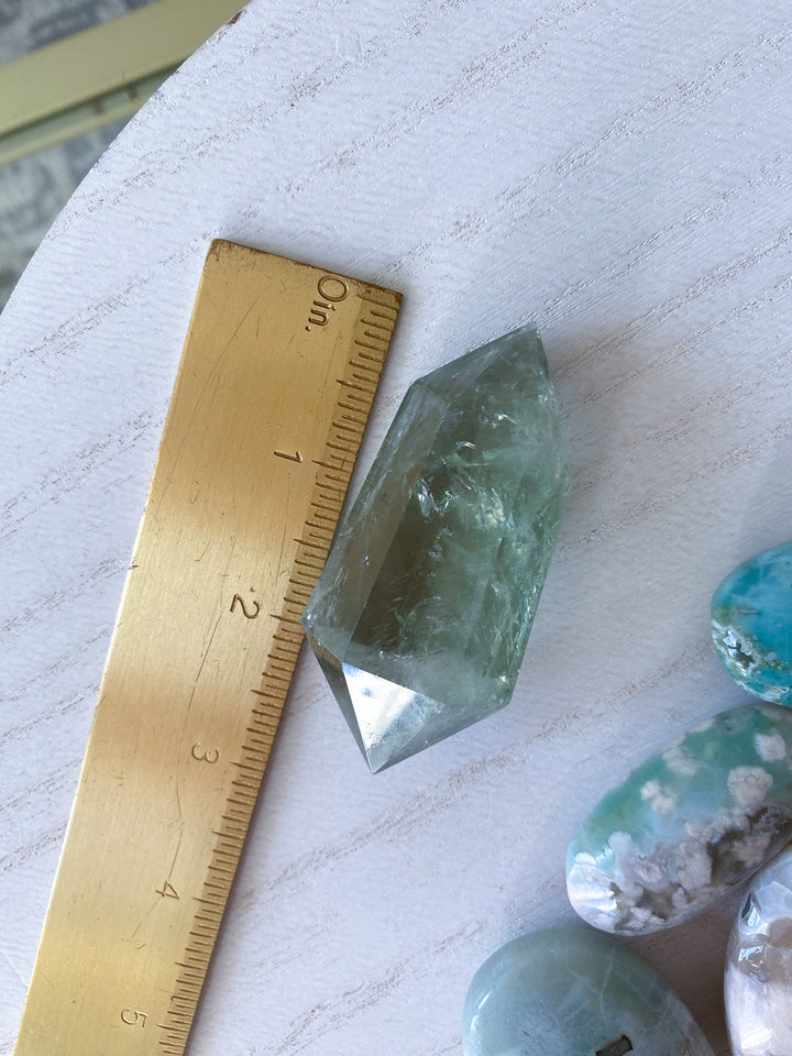 2.75" Prasiolite Double Terminated Wand - Green Quartz - Exact Item Ships