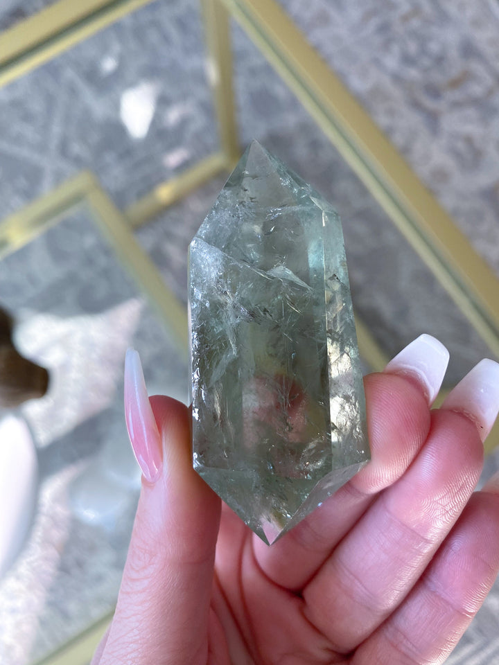 2.75" Prasiolite Double Terminated Wand - Green Quartz - Exact Item Ships