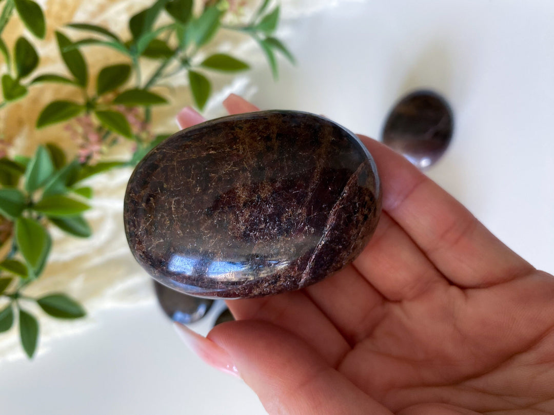 Garnet Palm Stone - Choose Size