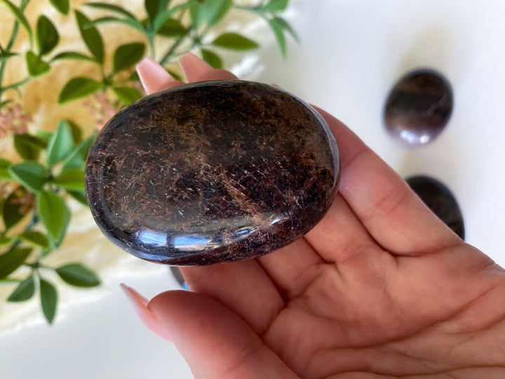 Garnet Palm Stone - Choose Size