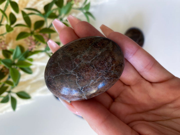 Garnet Palm Stone - Choose Size