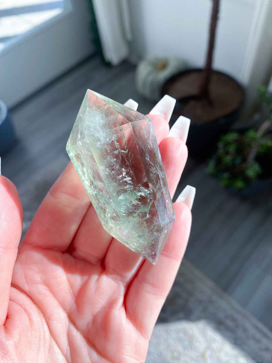 2.75" Prasiolite Double Terminated Wand - Green Quartz - Exact Item Ships