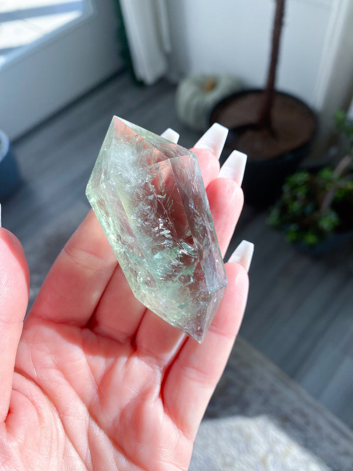 2.75" Prasiolite Double Terminated Wand - Green Quartz - Exact Item Ships