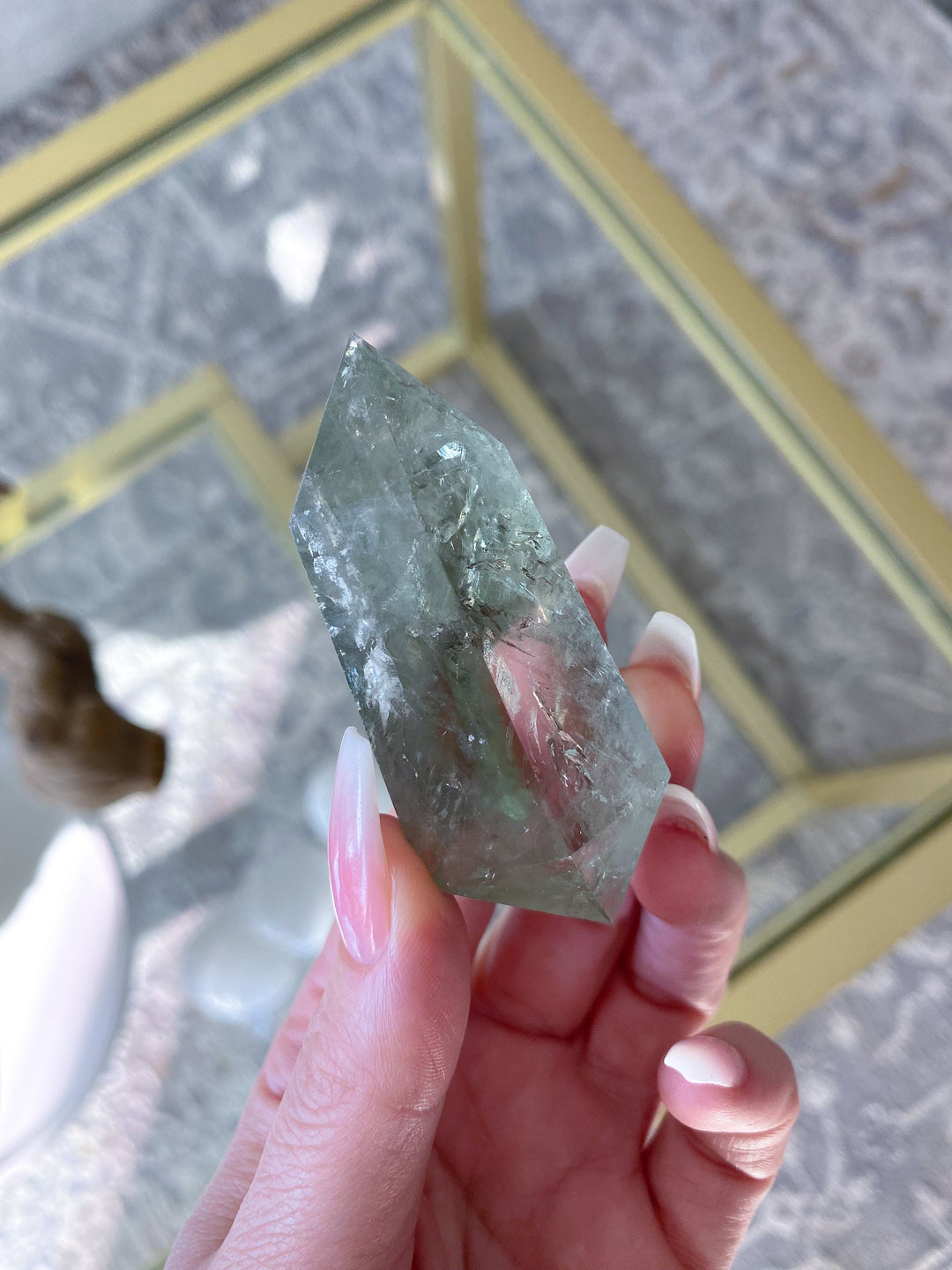 2.75" Prasiolite Double Terminated Wand - Green Quartz - Exact Item Ships