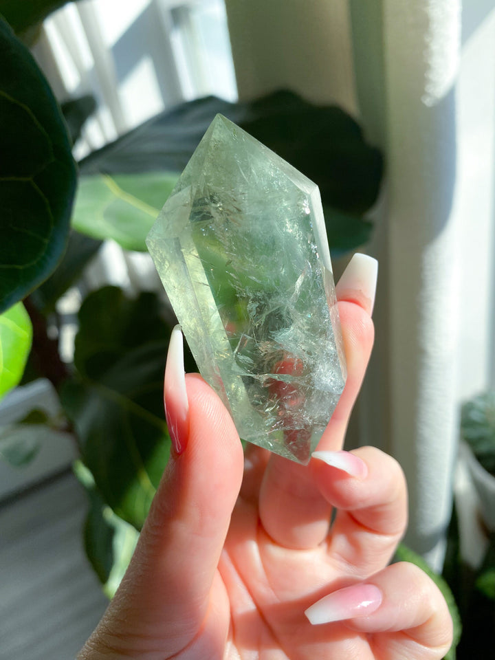 2.75" Prasiolite Double Terminated Wand - Green Quartz - Exact Item Ships