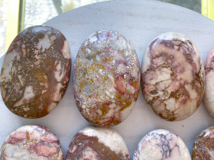Porcelain Pink Jasper Palm Stone - You Pick