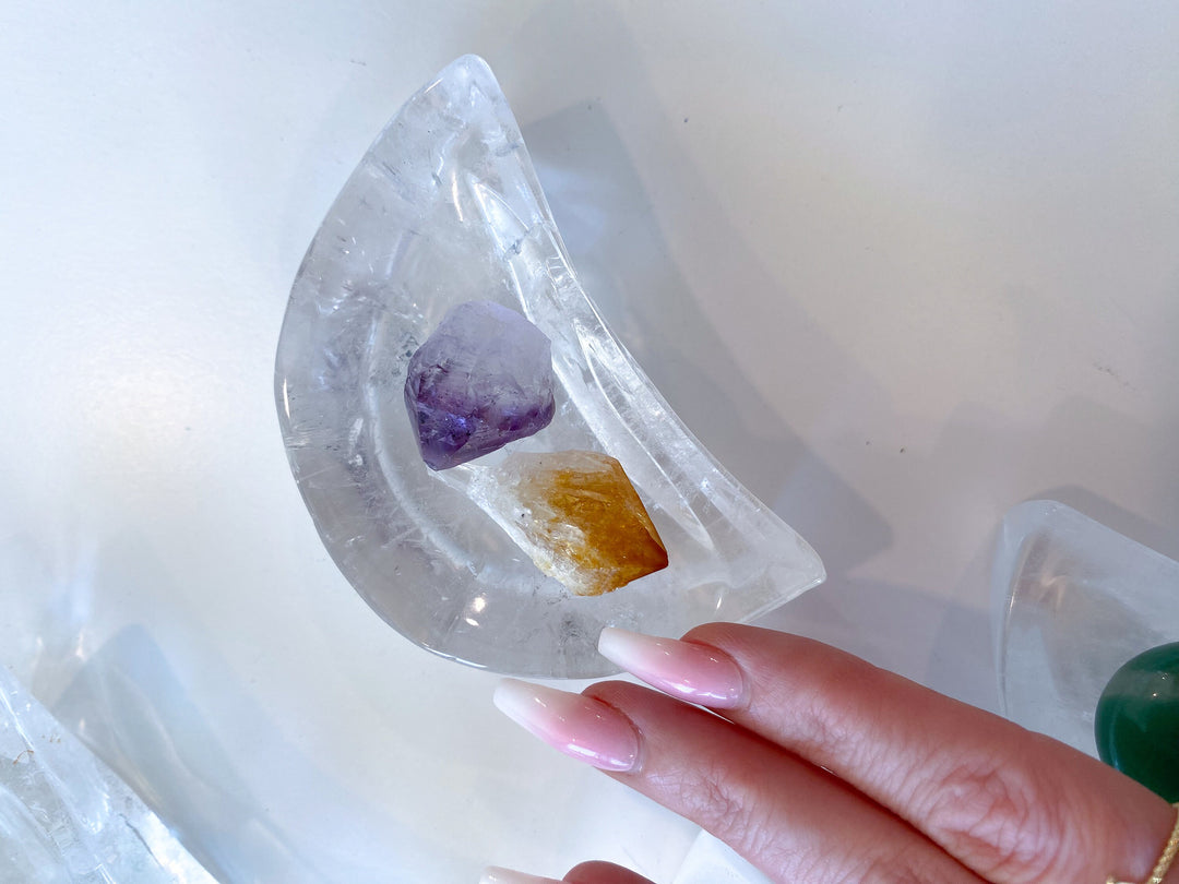 Clear Quartz Moon Bowl