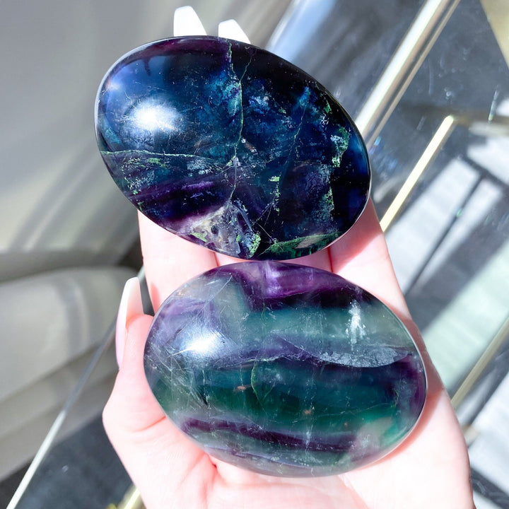 Imperfect Rainbow Fluorite Palm Stone