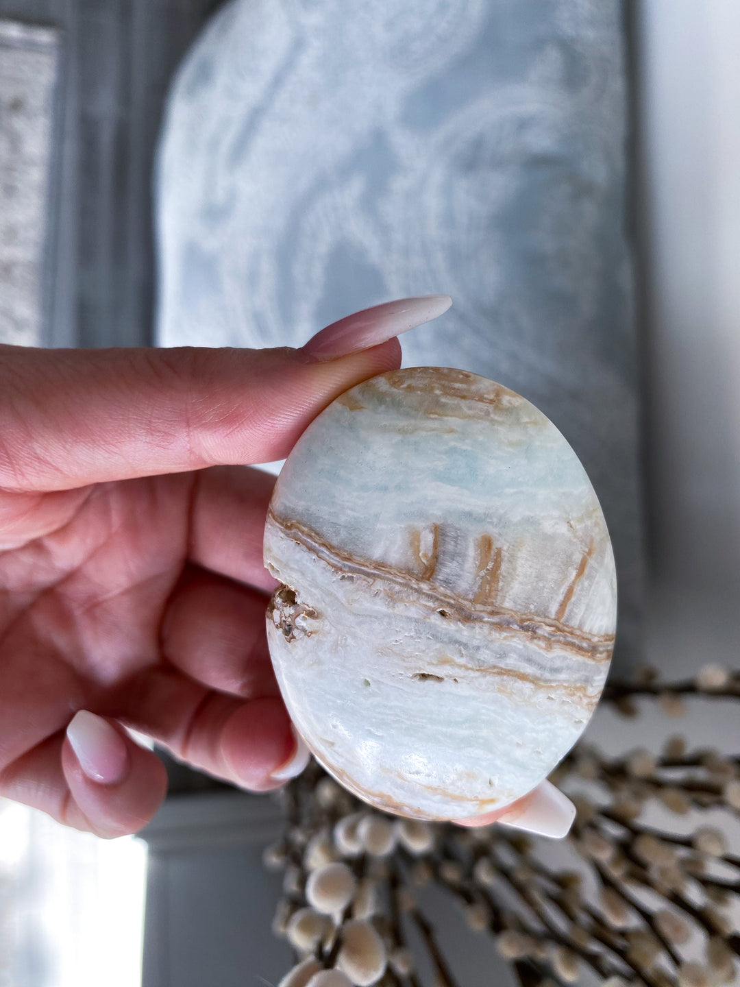 Caribbean Calcite Palm Stone #3