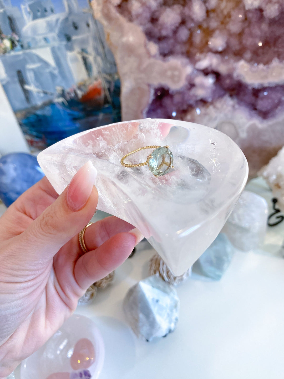 Clear Quartz Moon Bowl