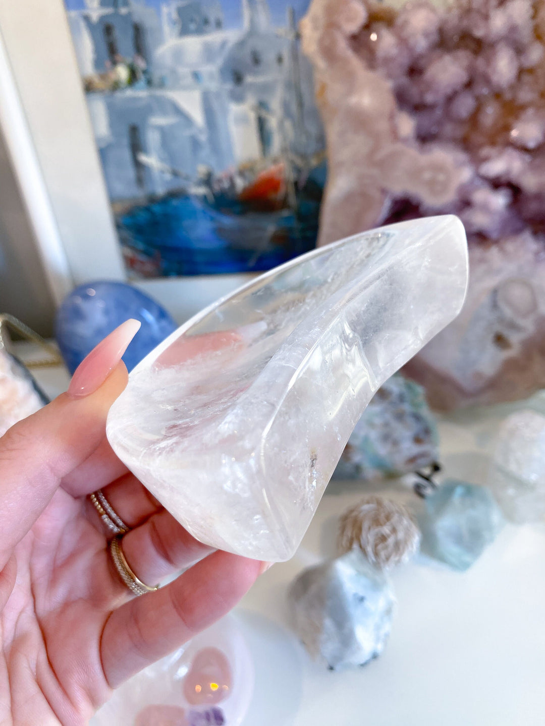 Clear Quartz Moon Bowl