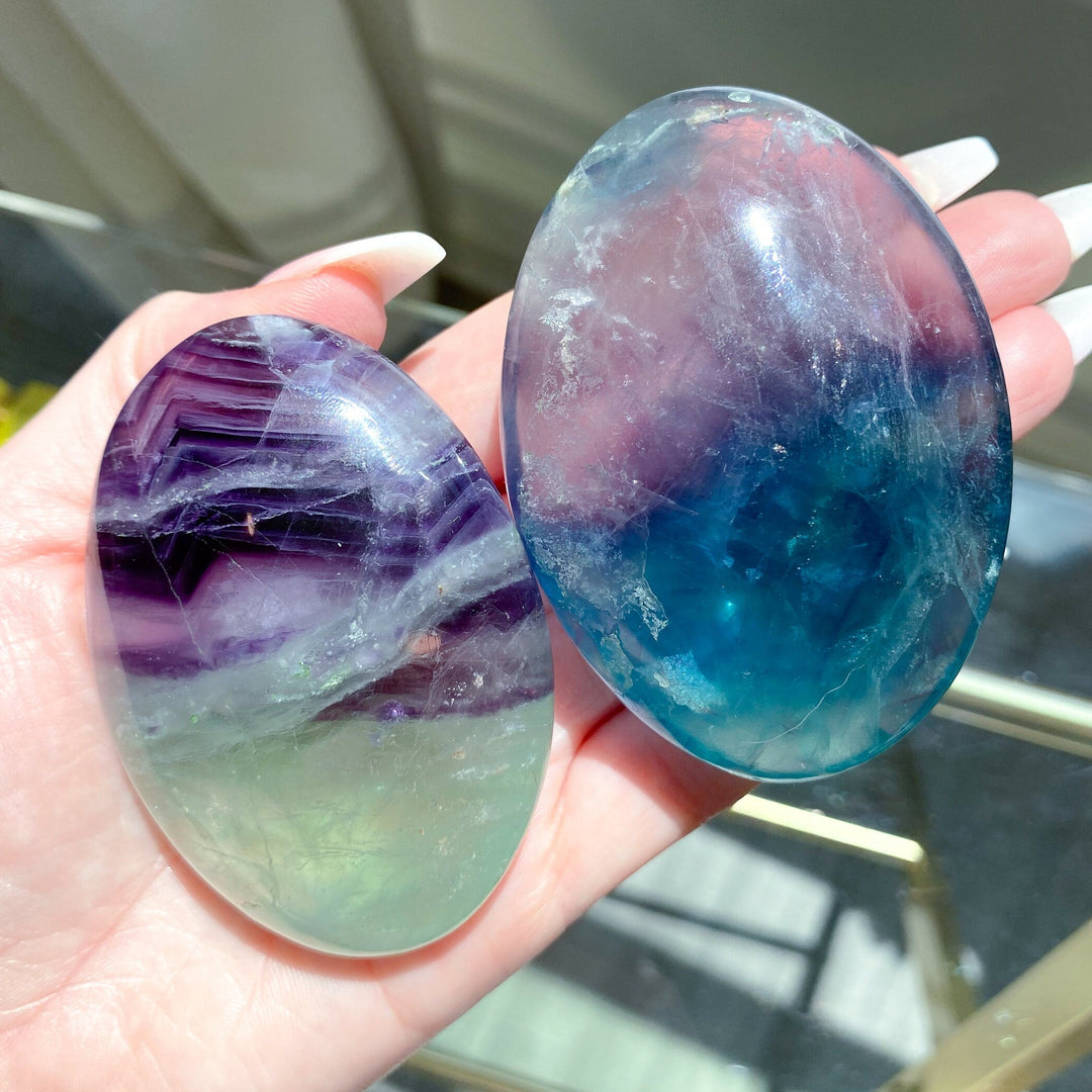 Imperfect Rainbow Fluorite Palm Stone