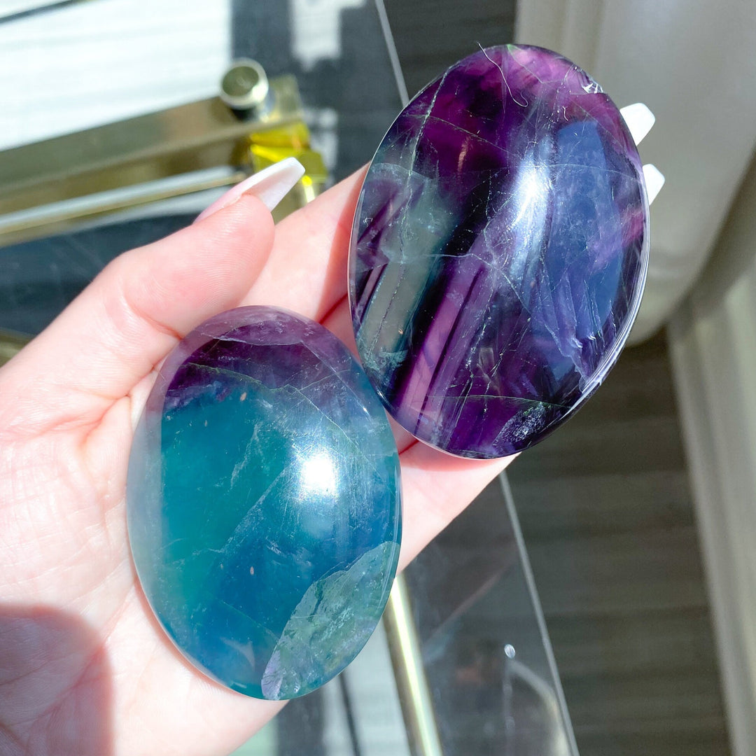 Imperfect Rainbow Fluorite Palm Stone