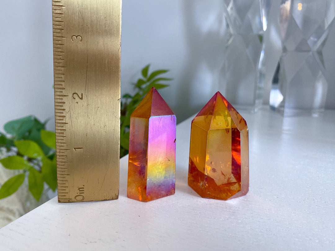 Champagne Aura Quartz 2" Tower - Balance the Chakras - Self Discovery - Healing Crystal