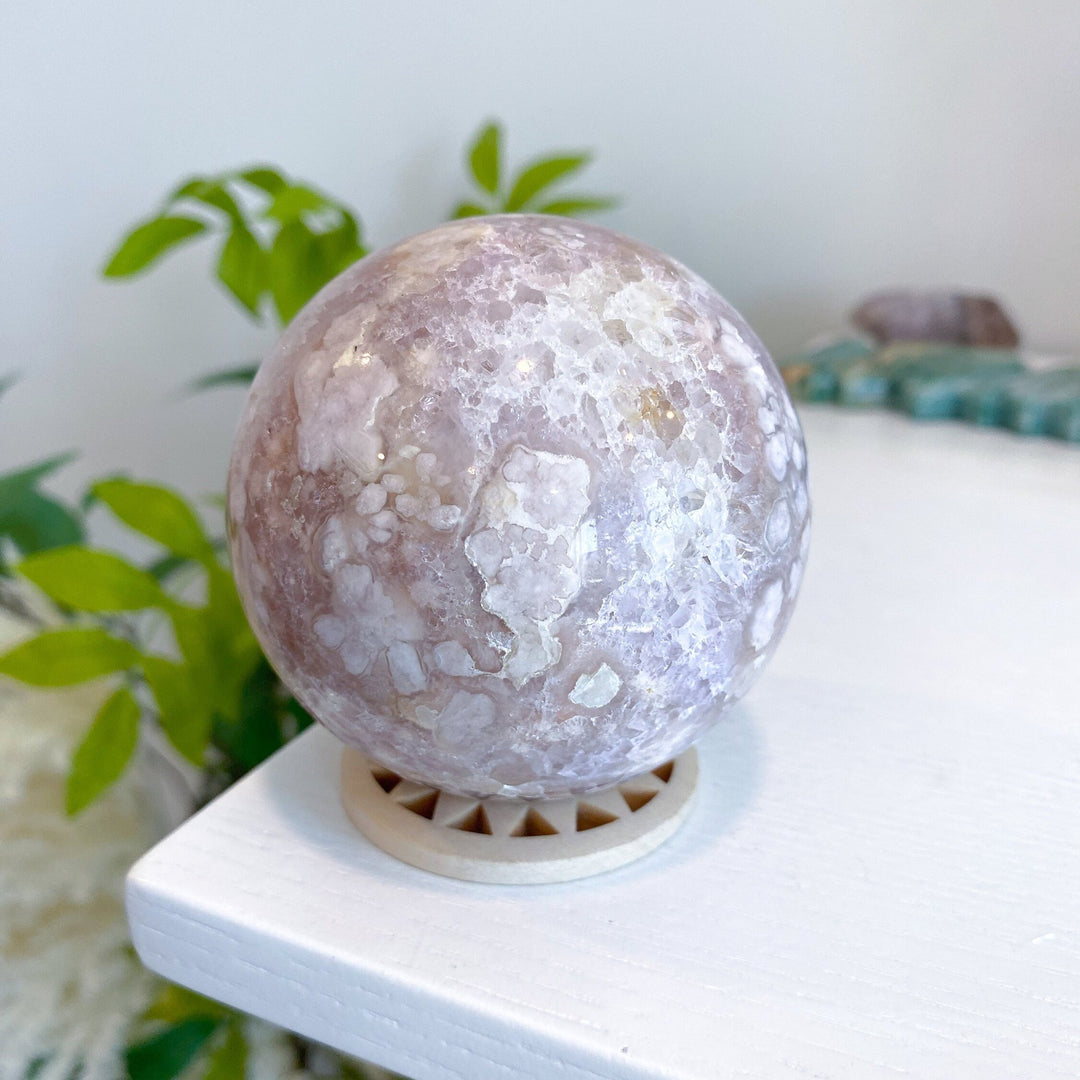 Druzy Flower Agate & Amethyst Sphere