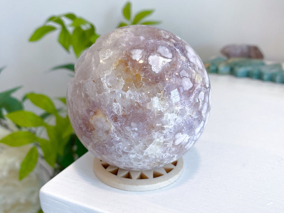 Druzy Flower Agate & Amethyst Sphere