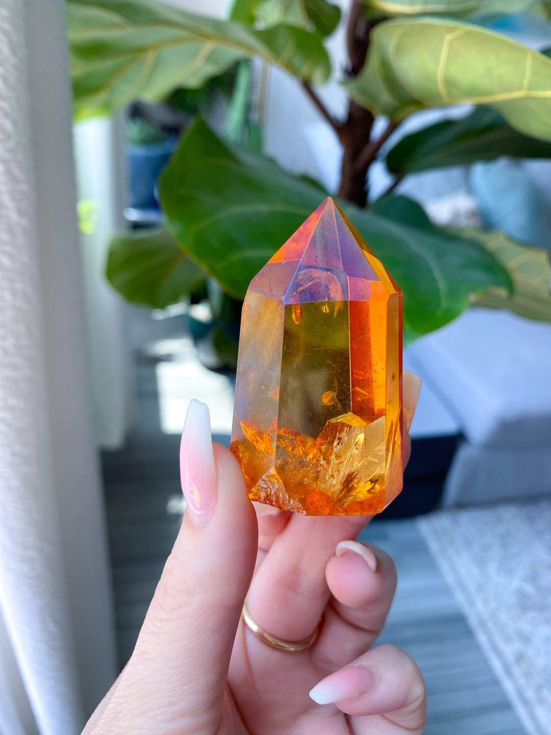 Champagne Aura Quartz 2" Tower - Balance the Chakras - Self Discovery - Healing Crystal