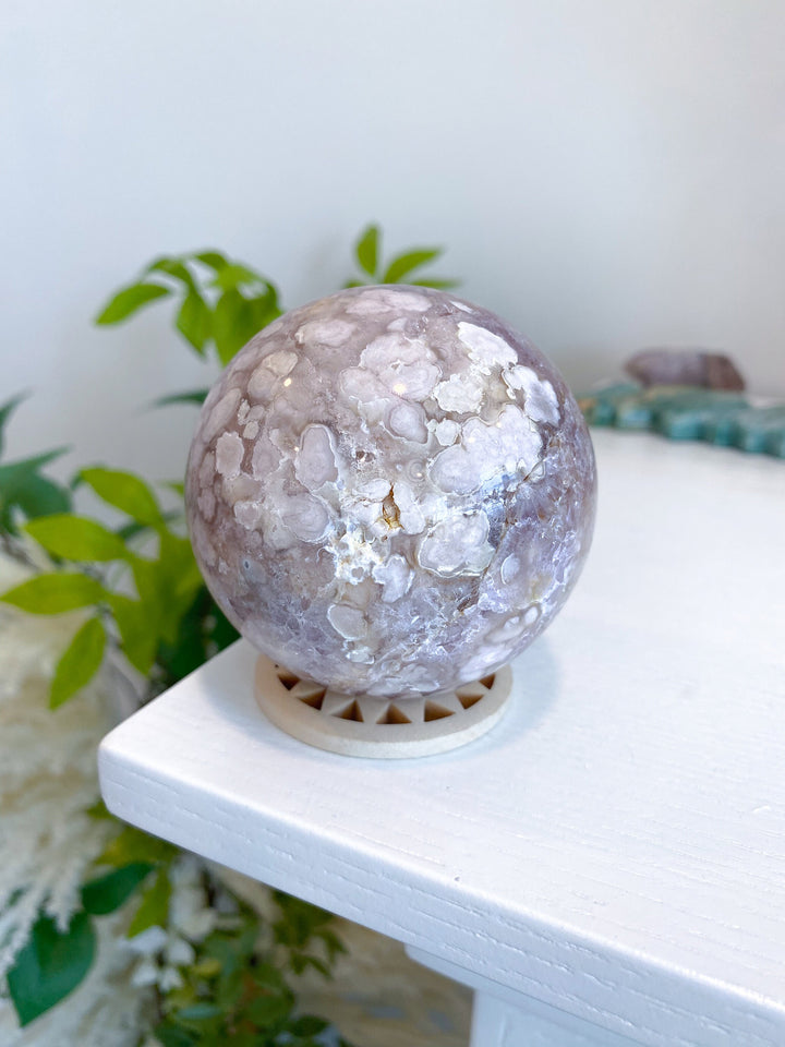 Druzy Flower Agate & Amethyst Sphere